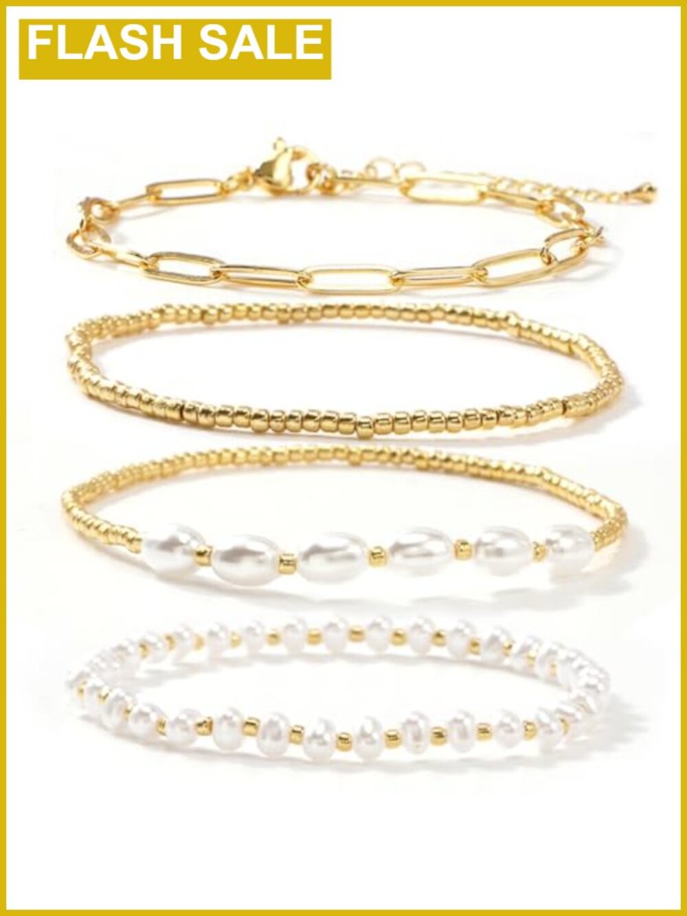 Boho Stretch Bracelets Set Gold Plated Beads Christian Jewelry